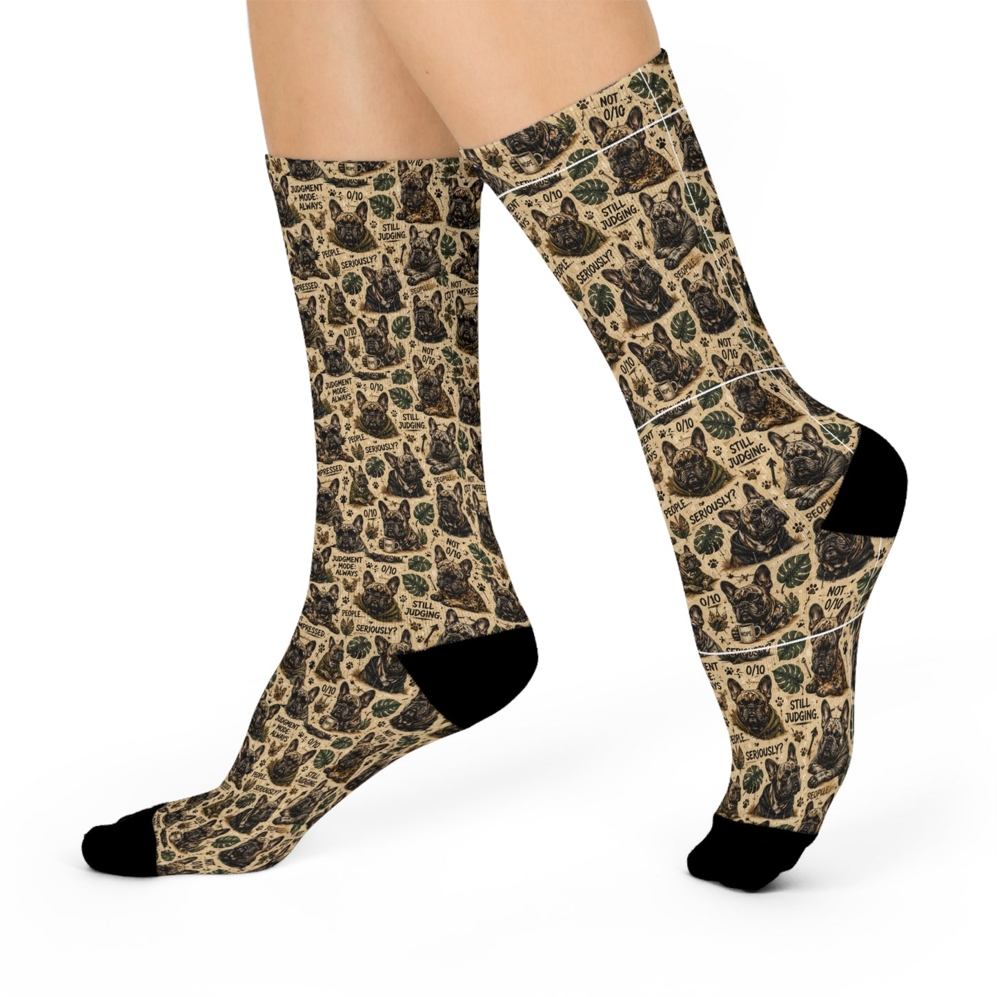 Frenchie Judgment Cushioned Crew Socks