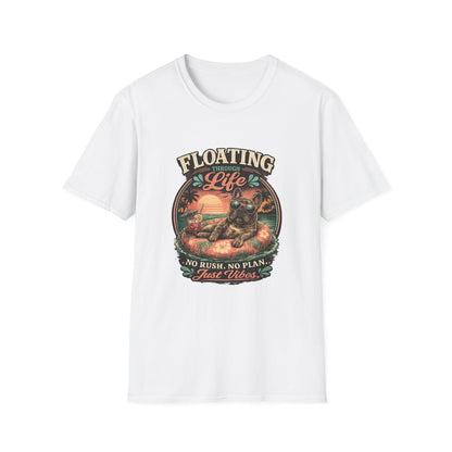 French Bulldog Sunglasses Sunset Ice Cream Float T-Shirt | Beach Vibes