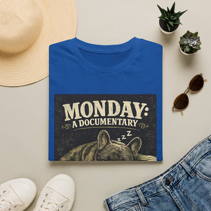 Monday: A Documentary Frenchie Graphic Tee | Funny Sleepy Dog Shirt