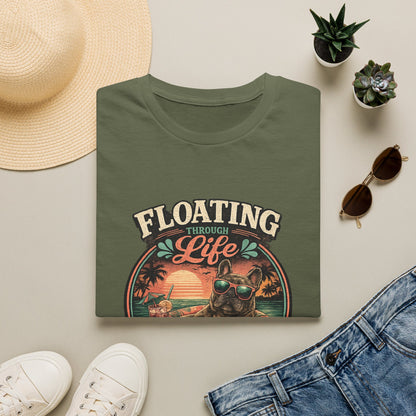French Bulldog Sunglasses Sunset Ice Cream Float T-Shirt | Beach Vibes