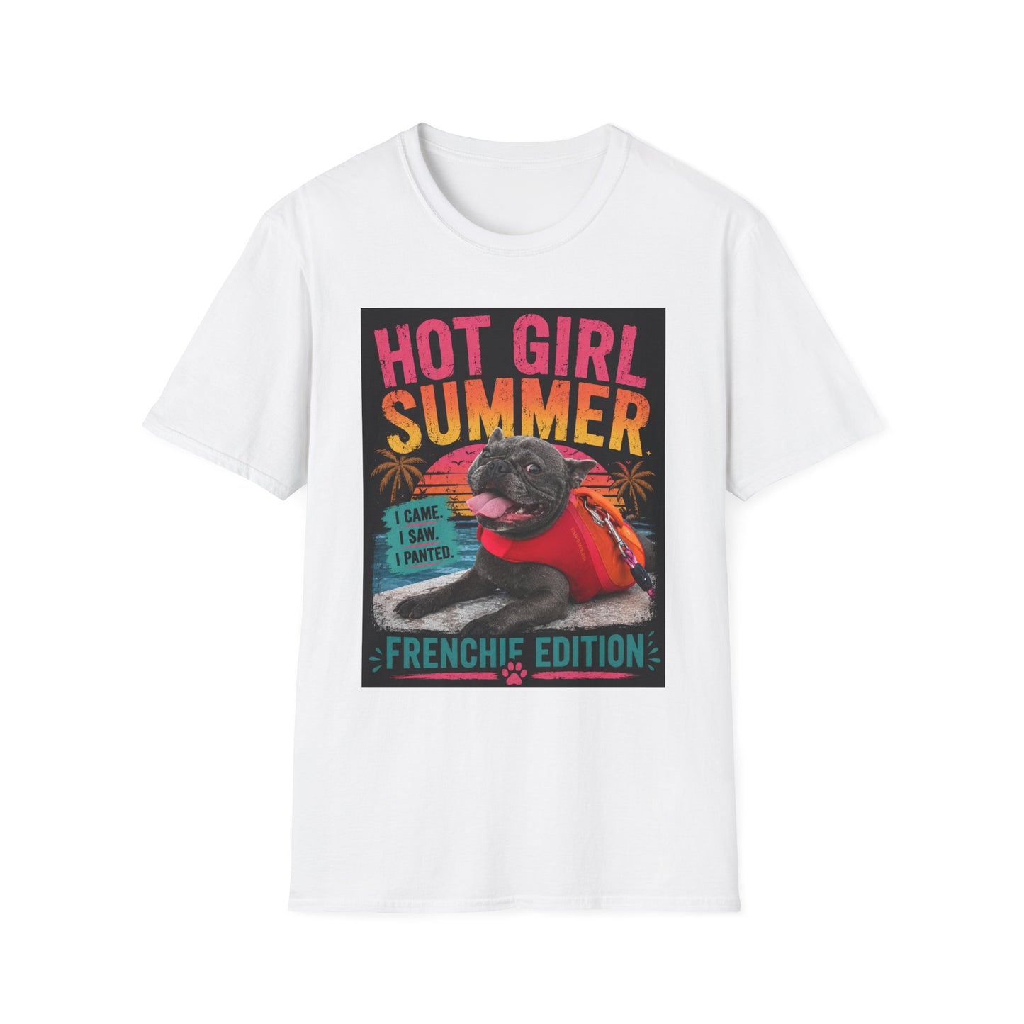 Hot Girl Summer Frenchie Edition T-Shirt | Retro Sunset Frenchie Summer
