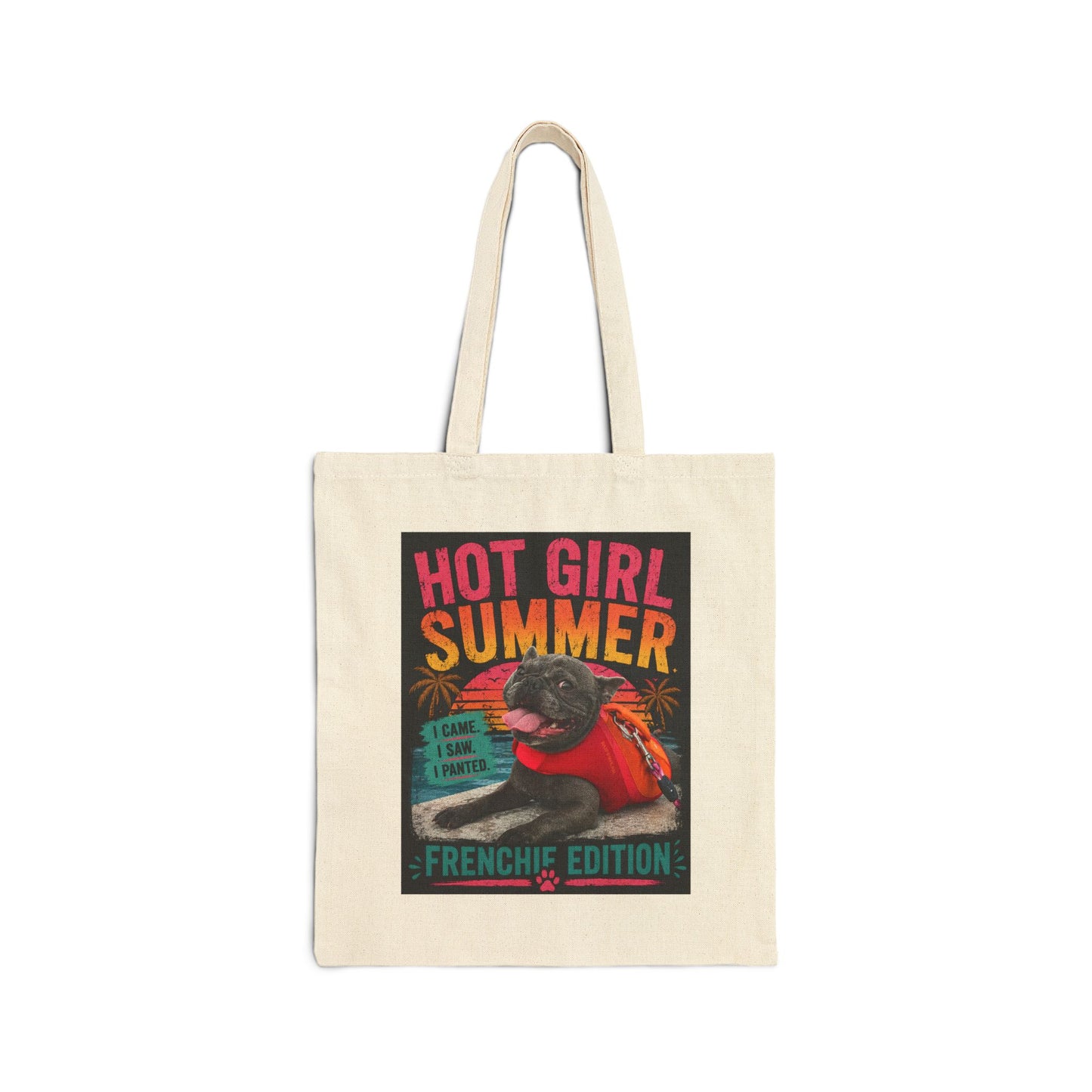 Hot Girl Summer Frenchie Edition Cotton Canvas Tote Bag