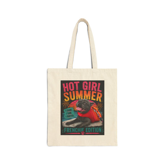 Hot Girl Summer Frenchie Edition Cotton Canvas Tote Bag