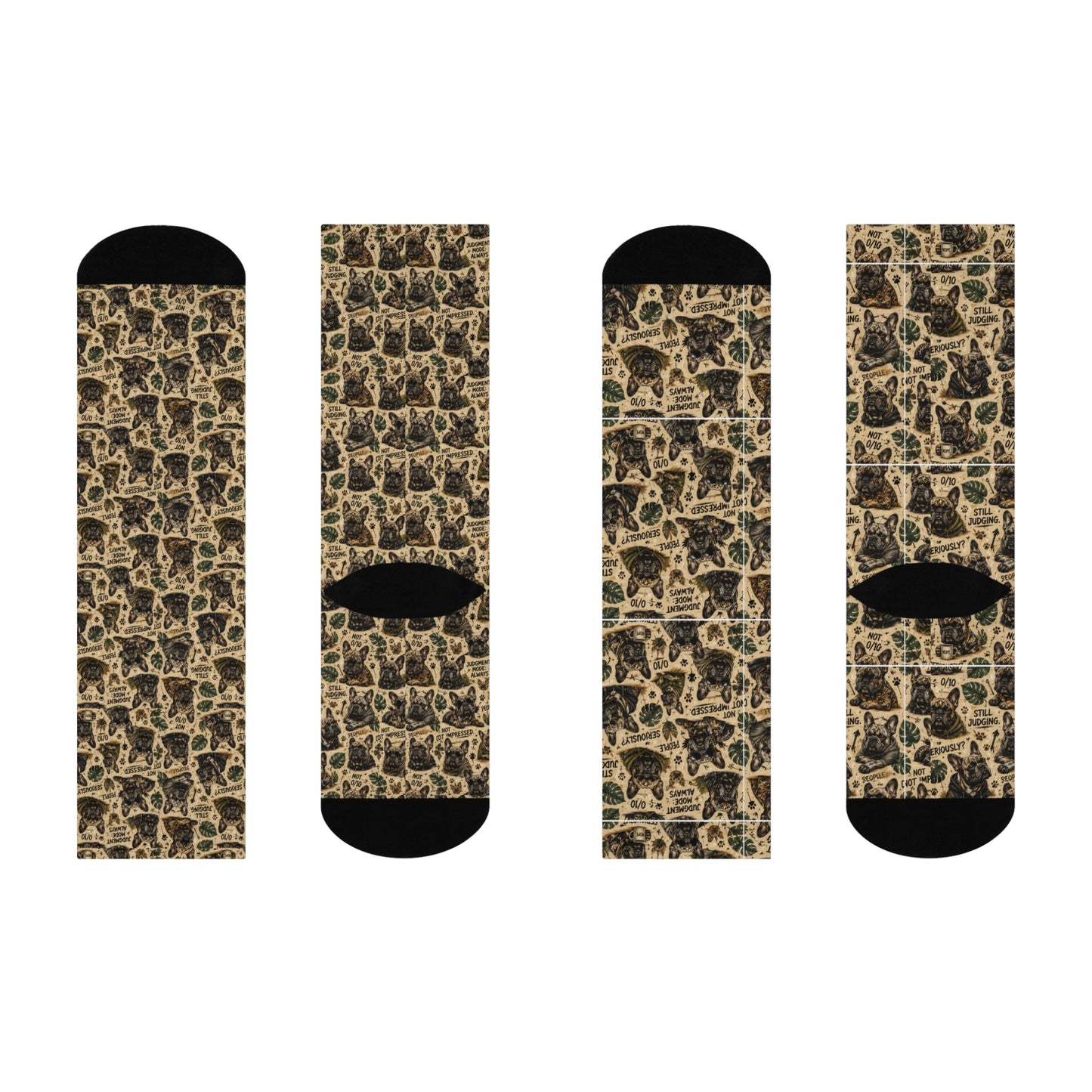 Frenchie Judgment Cushioned Crew Socks