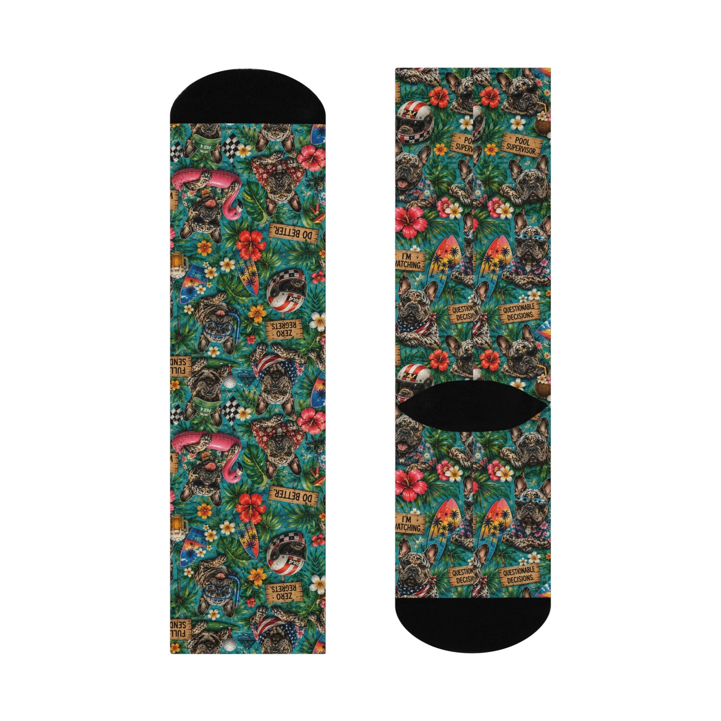 Frenchie Summer Cushioned Crew Socks