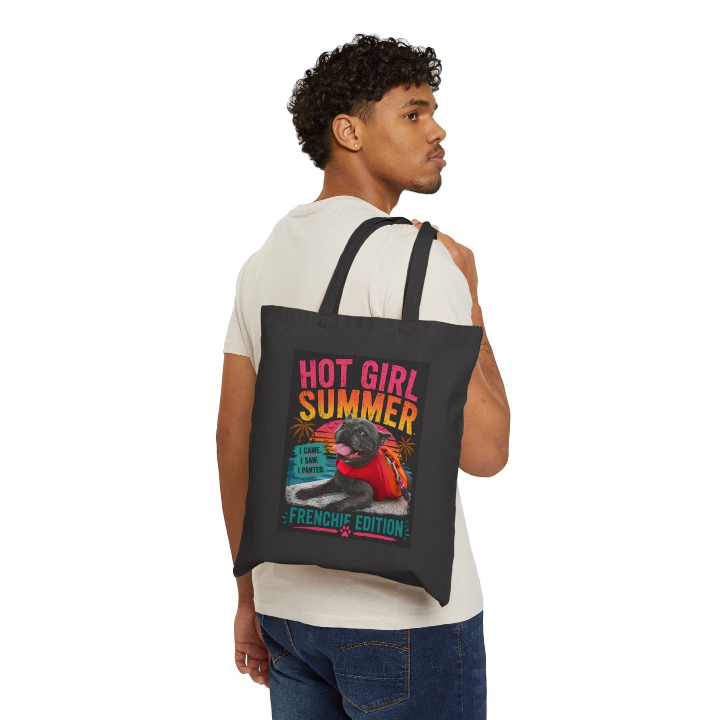 Hot Girl Summer Frenchie Edition Cotton Canvas Tote Bag