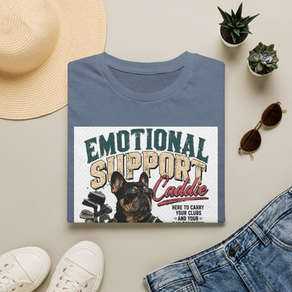 Emotional Support Caddie T-Shirt — Funny Golf Dog Graphic Tee