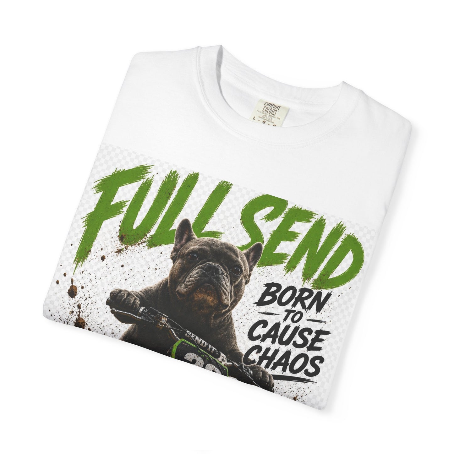 Full Send Bear Motocross Tee | T-Shirt, Born to Cause Chaos Dirt Bike Graphic