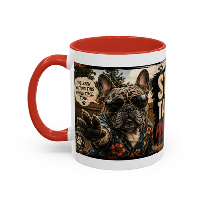 Stop Taking Pictures Throw the Ball Coffee Mug — Funny Dog Lover Accent Mug