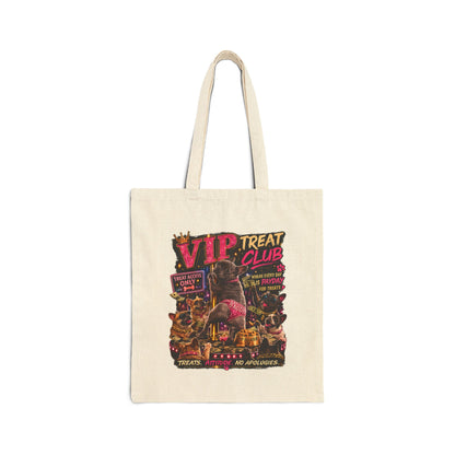 Dancing Frenchie Treats Tote Bag | Funny French Bulldog Illustration