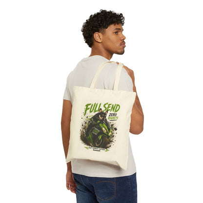 Full Send Motorcycle Rider Tote Bag | Racing Dirt Bike Graphic, Green Black