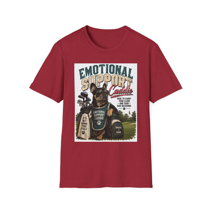 Emotional Support Caddie T-Shirt — Funny Golf Dog Graphic Tee
