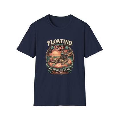 French Bulldog Sunglasses Sunset Ice Cream Float T-Shirt | Beach Vibes