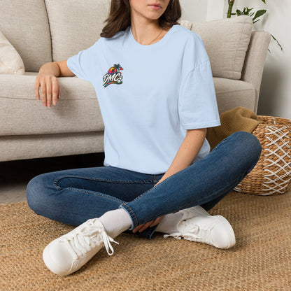 Frenchie Golf Tropical Logo Tee — Retro Palm Sunset Chest Print