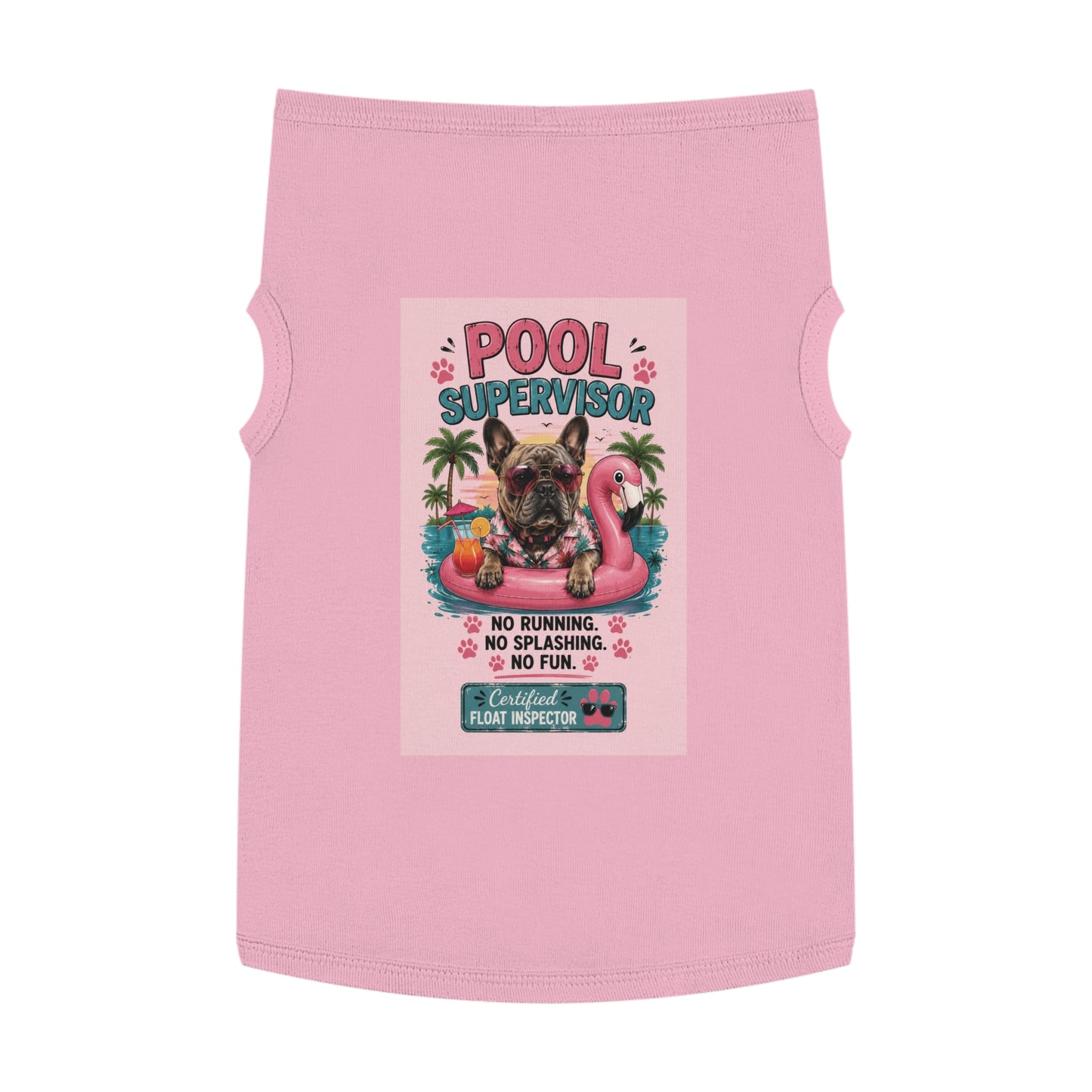 Pet Tank Top — "Pool Supervisor" Dog Floatie Tank for Small Dogs