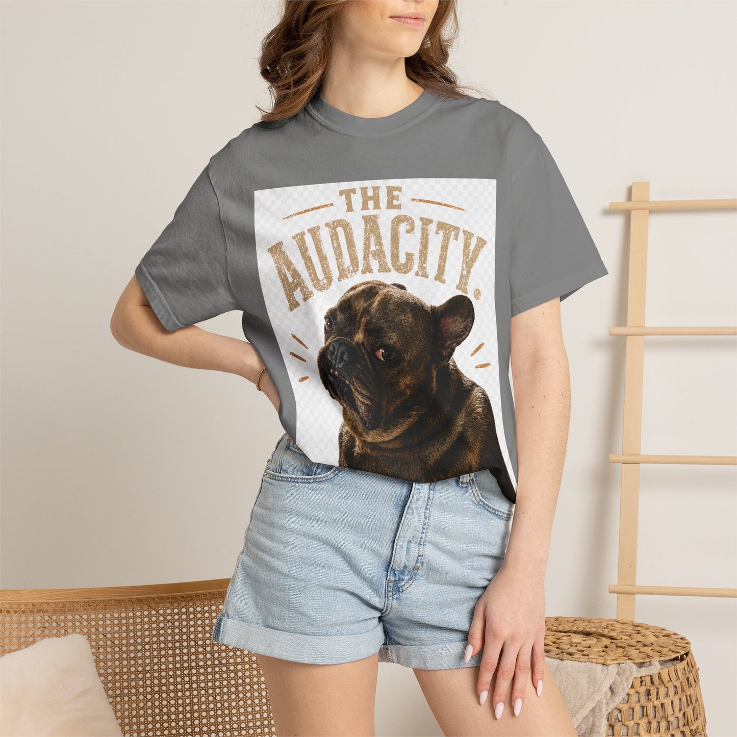 The Audacity French Bulldog T-shirt | Vintage Dog Portrait, Humorous Pet Tee