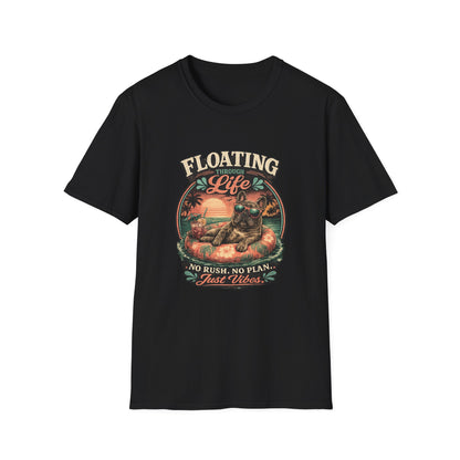 French Bulldog Sunglasses Sunset Ice Cream Float T-Shirt | Beach Vibes