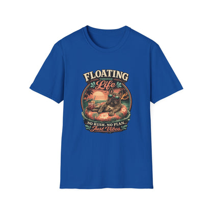 French Bulldog Sunglasses Sunset Ice Cream Float T-Shirt | Beach Vibes