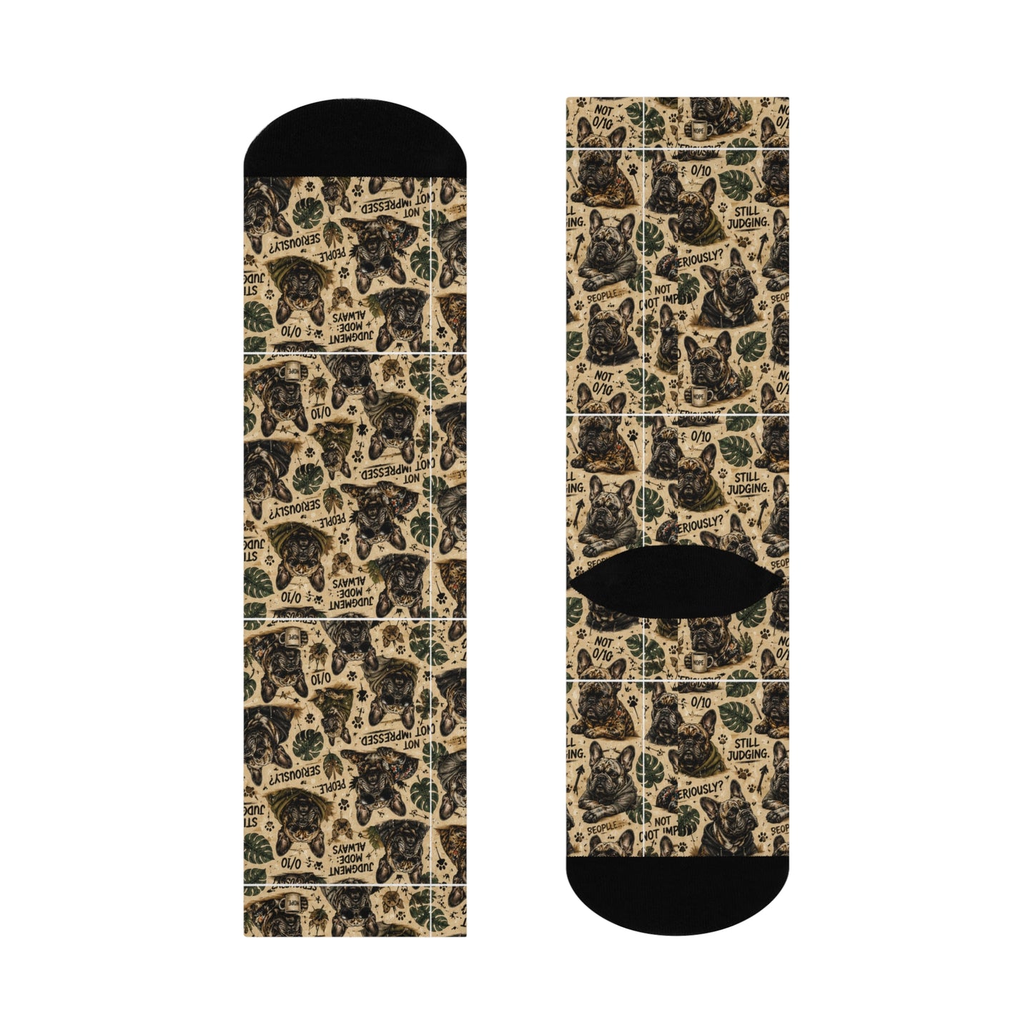 Frenchie Judgment Cushioned Crew Socks
