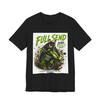 Full Send Zero Regrets Motorcycle Tee | Sportbike Dirt Splash Graphic