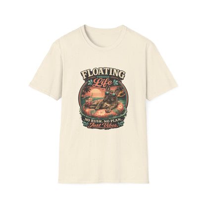 French Bulldog Sunglasses Sunset Ice Cream Float T-Shirt | Beach Vibes