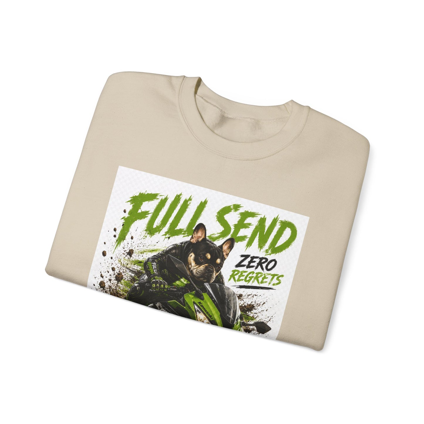 Full Send Zero Regrets Motorcycle Rider Crewneck Sweatshirt | Racing Graphic