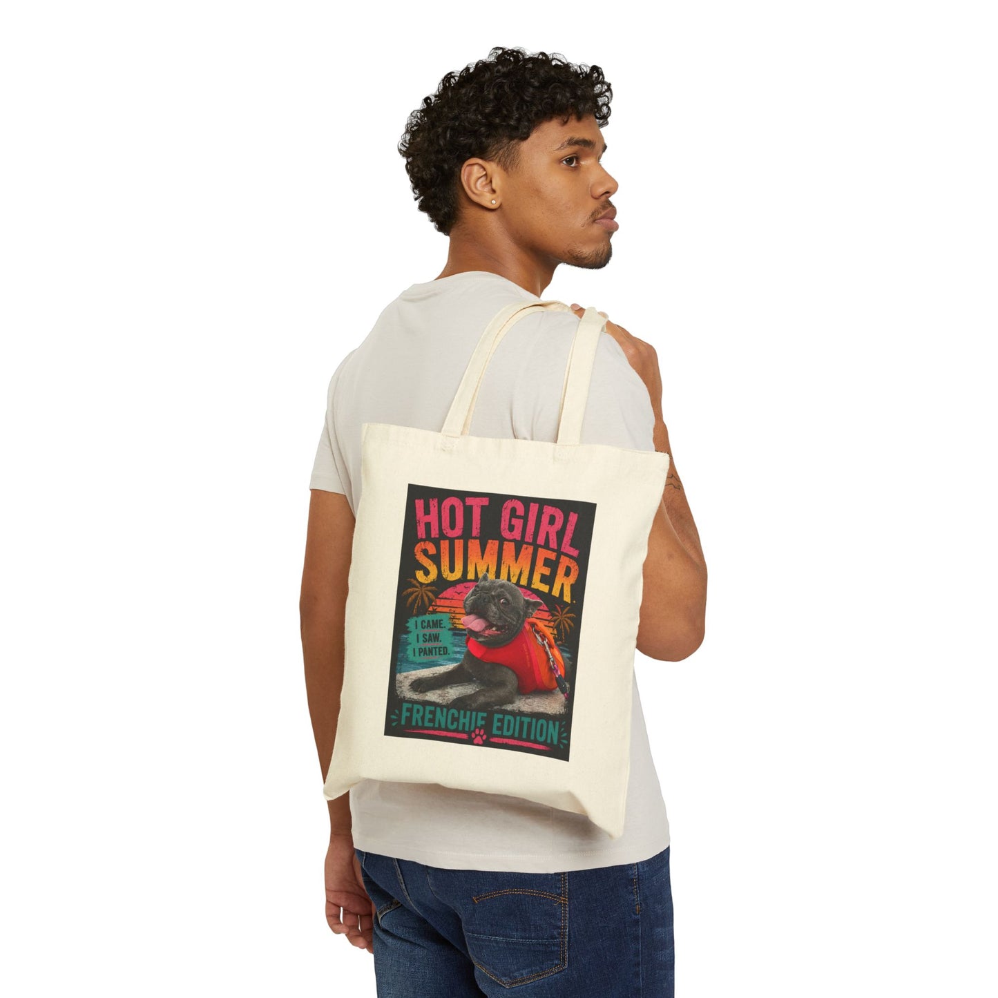 Hot Girl Summer Frenchie Edition Cotton Canvas Tote Bag