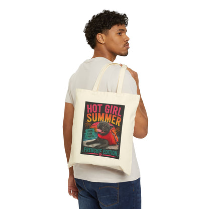 Hot Girl Summer Frenchie Edition Cotton Canvas Tote Bag