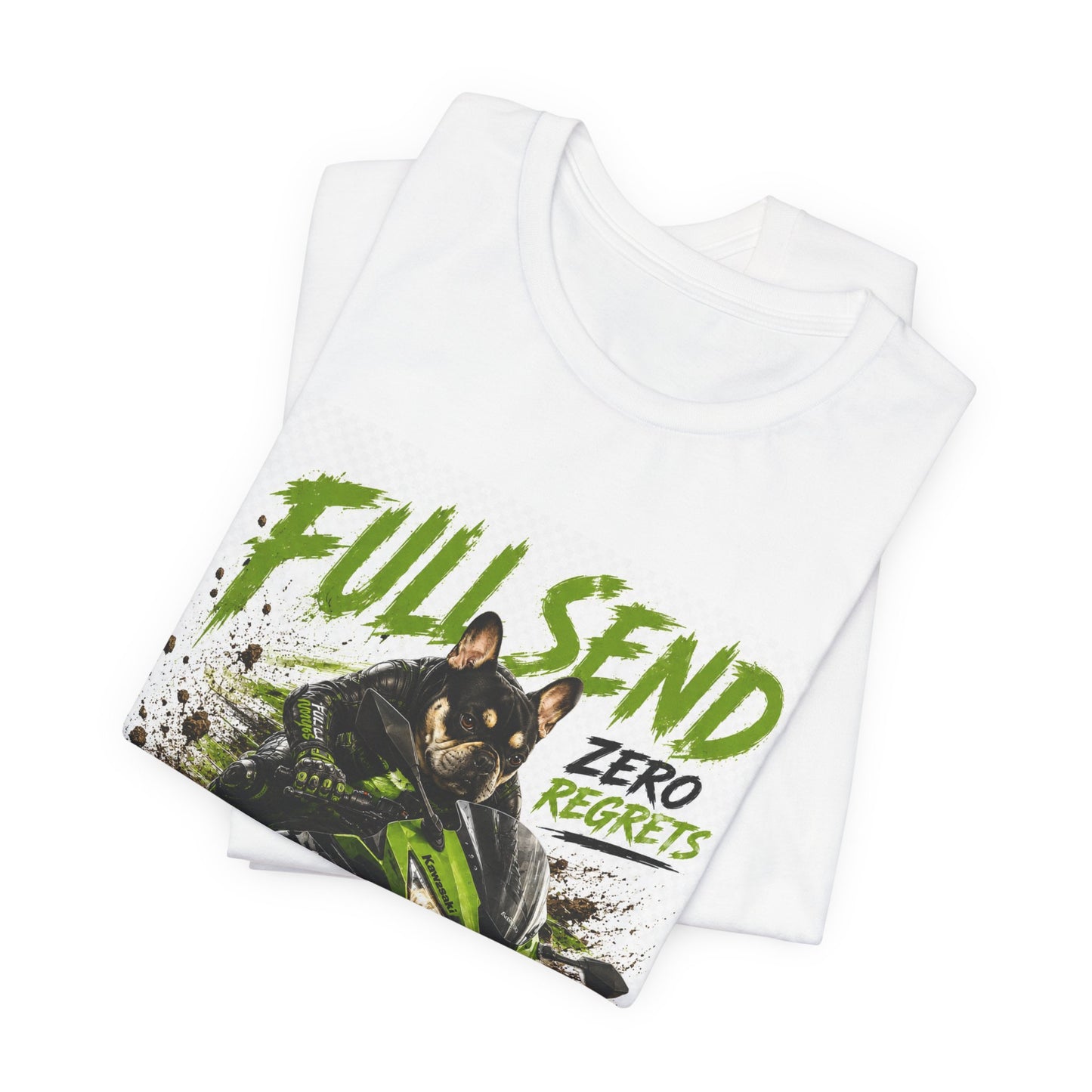 Full Send Zero Regrets Motorcycle Tee | Sportbike Dirt Splash Graphic