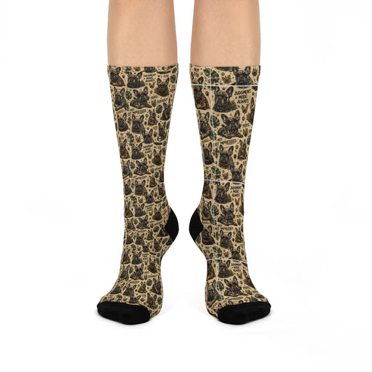 Frenchie Judgment Cushioned Crew Socks