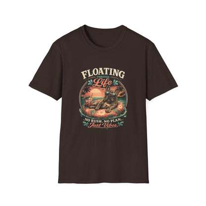French Bulldog Sunglasses Sunset Ice Cream Float T-Shirt | Beach Vibes