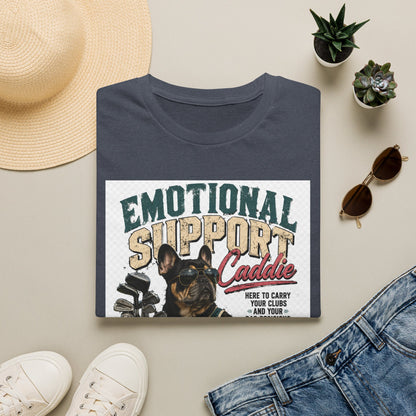 Emotional Support Caddie T-Shirt — Funny Golf Dog Graphic Tee