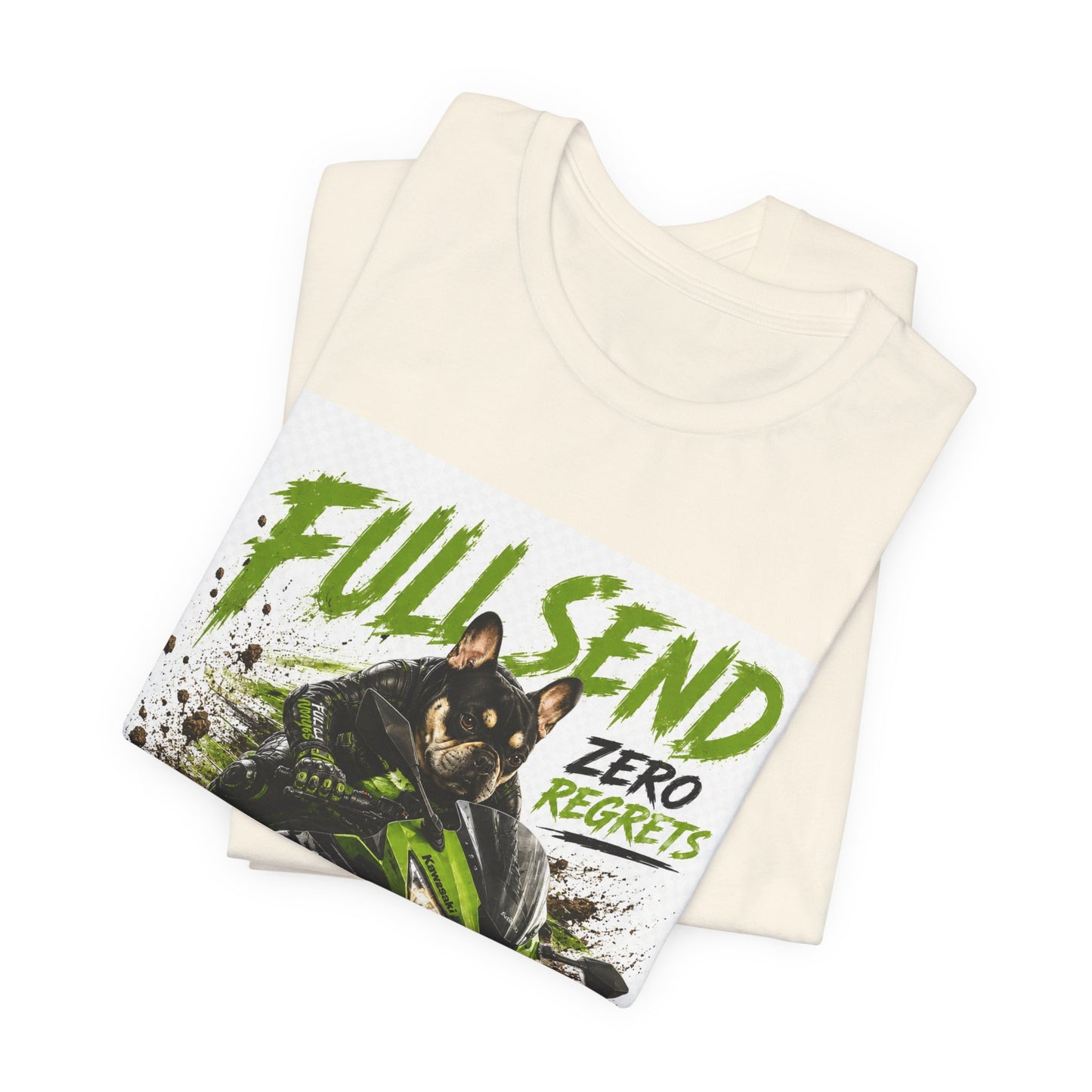 Full Send Zero Regrets Motorcycle Tee | Sportbike Dirt Splash Graphic