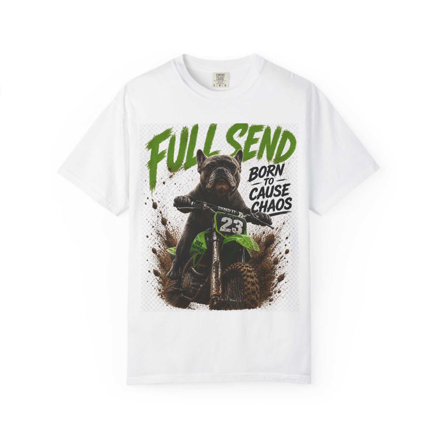 Full Send Bear Motocross Tee | T-Shirt, Born to Cause Chaos Dirt Bike Graphic