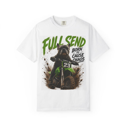 Full Send Bear Motocross Tee | T-Shirt, Born to Cause Chaos Dirt Bike Graphic