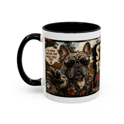 Stop Taking Pictures Throw the Ball Coffee Mug — Funny Dog Lover Accent Mug