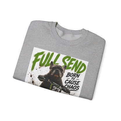 Full Send Dirt Bike Dog sweatshirt | Born to Cause Chaos crewneck