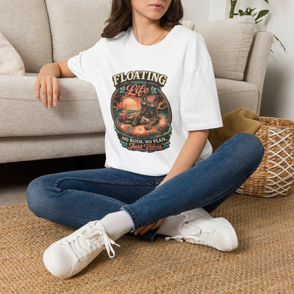 French Bulldog Sunglasses Sunset Ice Cream Float T-Shirt | Beach Vibes