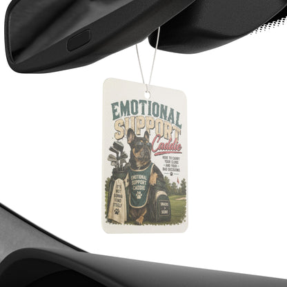 Emotional Support Caddie Car Air Freshener – Funny Golf Dog Scented Ornament