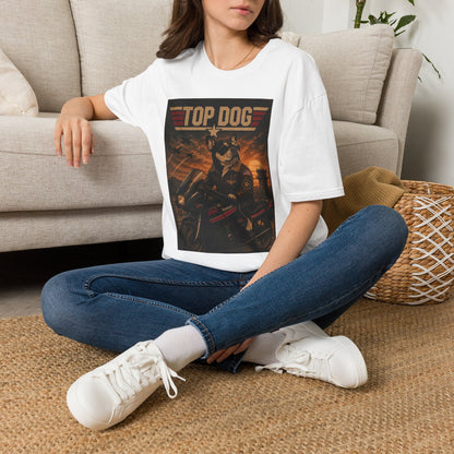 Top Dog Frenchie Tee — French Bulldog on Kawasaki Ninja (Top Gun Style)