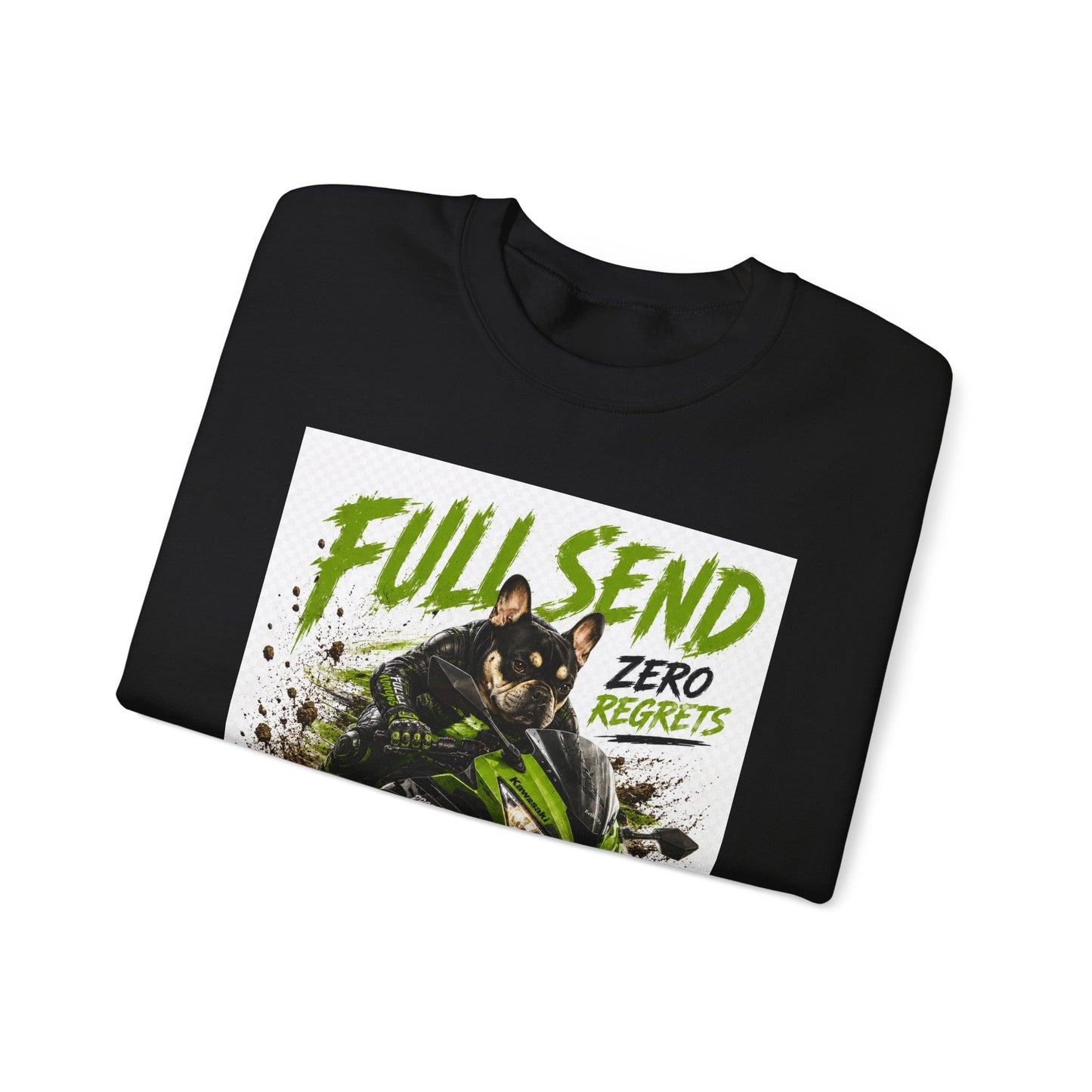 Full Send Zero Regrets Motorcycle Rider Crewneck Sweatshirt | Racing Graphic