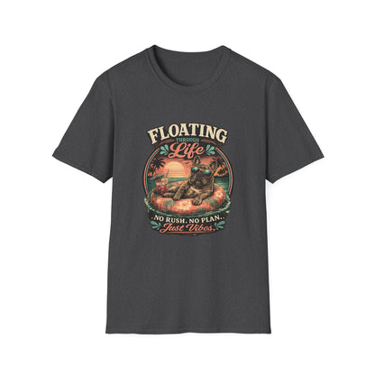 French Bulldog Sunglasses Sunset Ice Cream Float T-Shirt | Beach Vibes