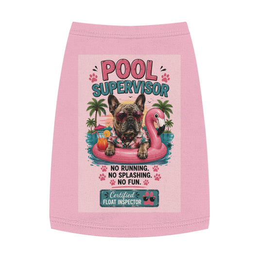 Pet Tank Top — "Pool Supervisor" Dog Floatie Tank for Small Dogs