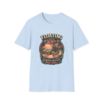 French Bulldog Sunglasses Sunset Ice Cream Float T-Shirt | Beach Vibes