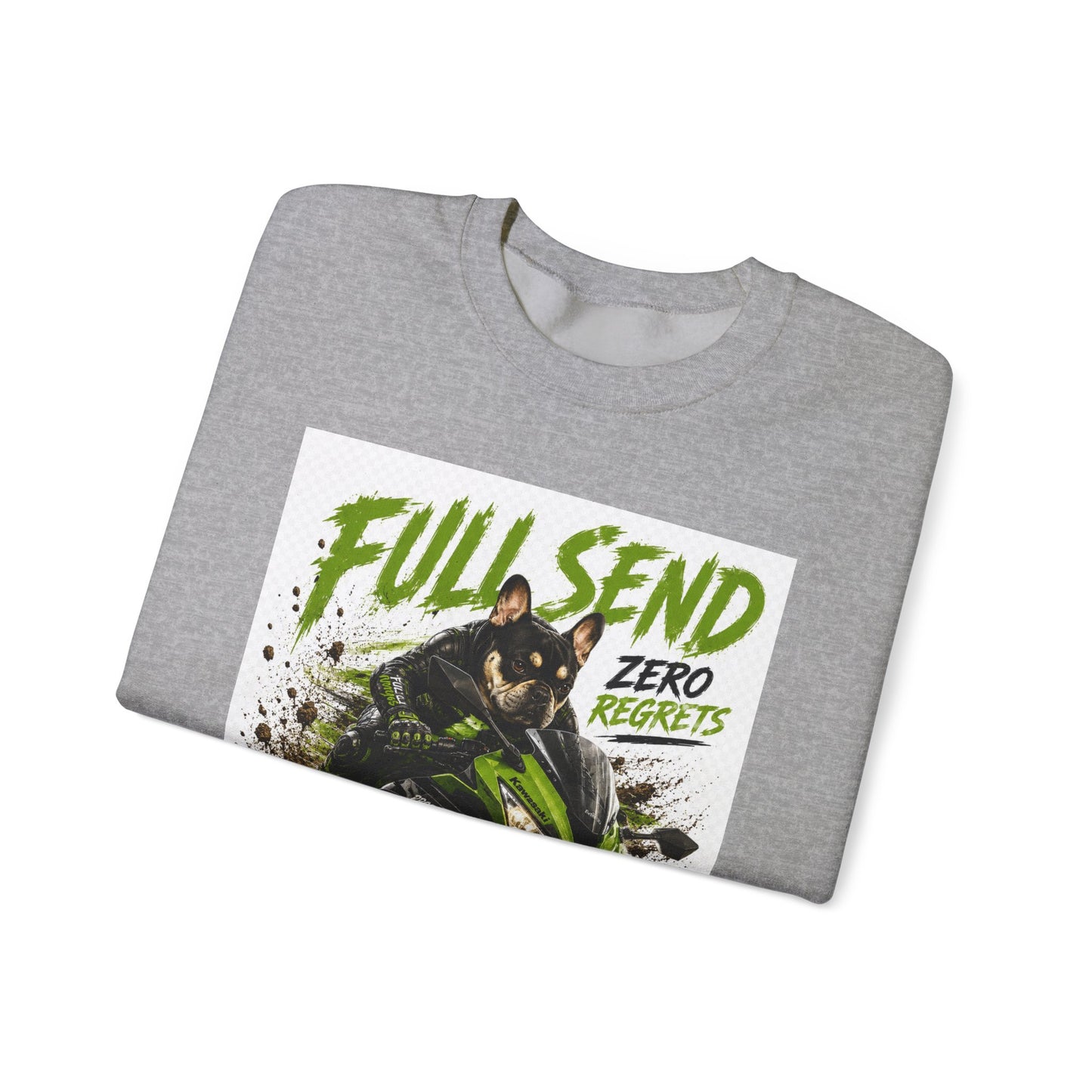 Full Send Zero Regrets Motorcycle Rider Crewneck Sweatshirt | Racing Graphic