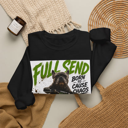 Full Send Dirt Bike Dog sweatshirt | Born to Cause Chaos crewneck