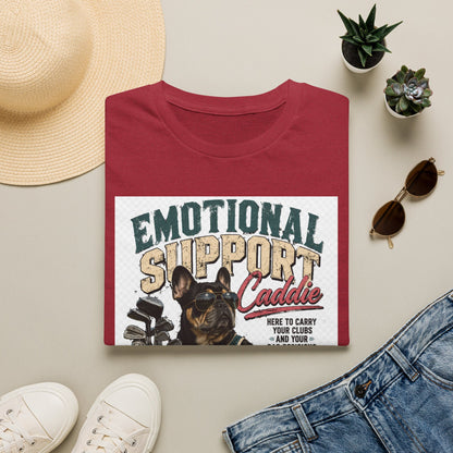 Emotional Support Caddie T-Shirt — Funny Golf Dog Graphic Tee