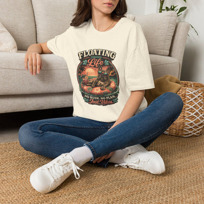 French Bulldog Sunglasses Sunset Ice Cream Float T-Shirt | Beach Vibes