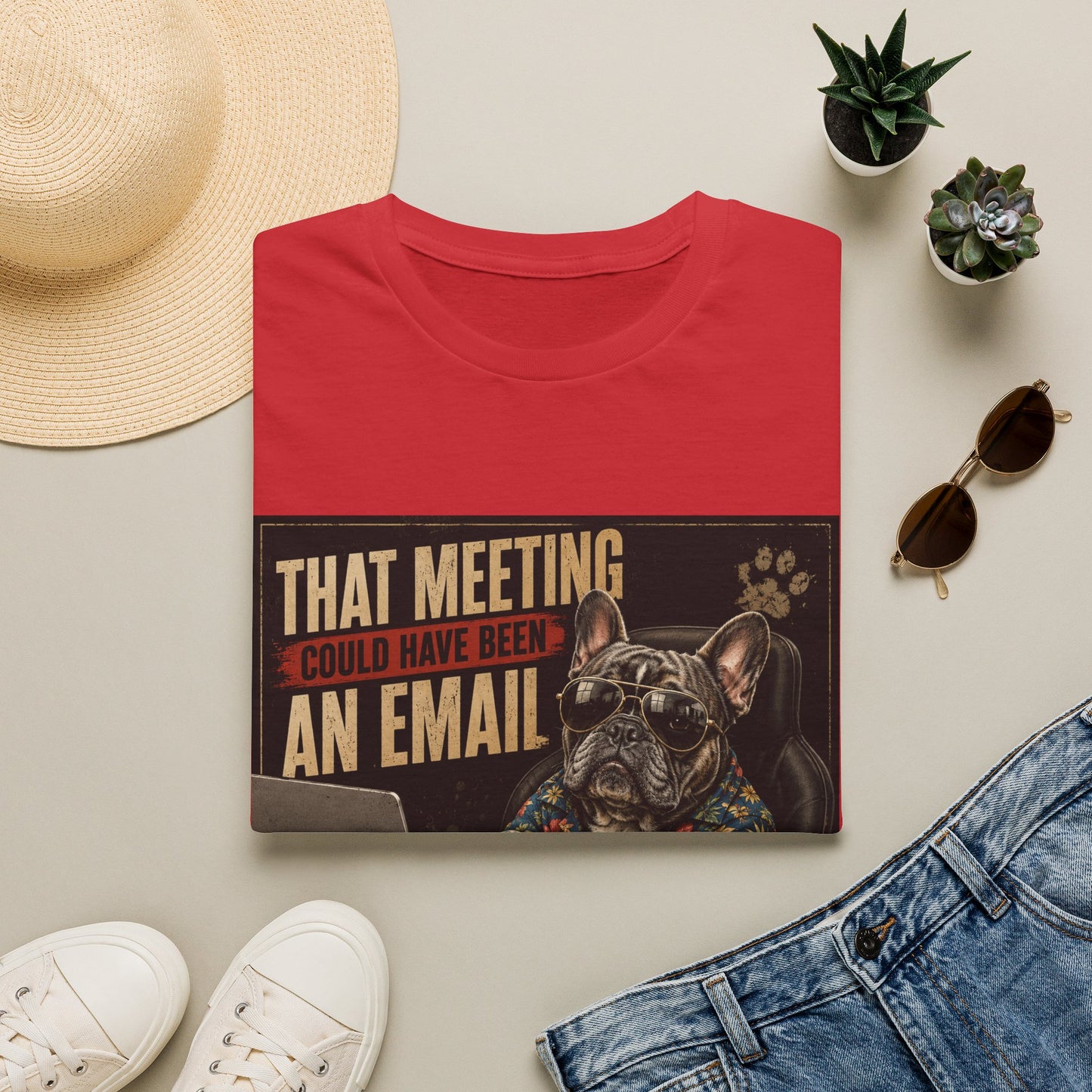 That Meeting Could Have Been an Email T-Shirt | Funny French Bulldog Graphic