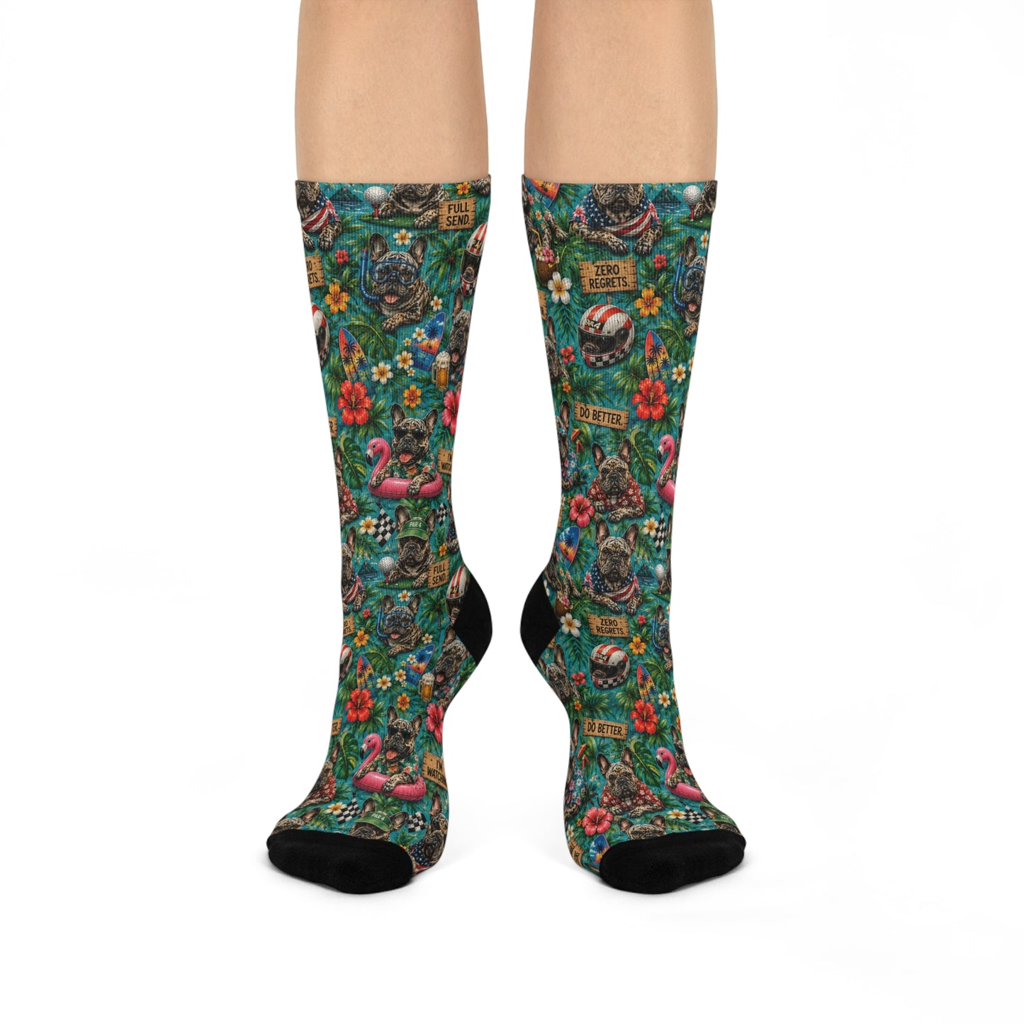 Frenchie Summer Cushioned Crew Socks